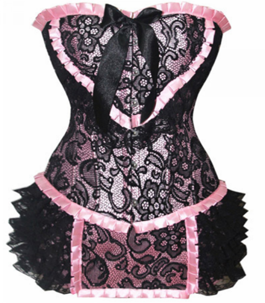 Corset + Saia Rosa Rendado