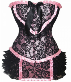 Corset + Saia Rosa Rendado
