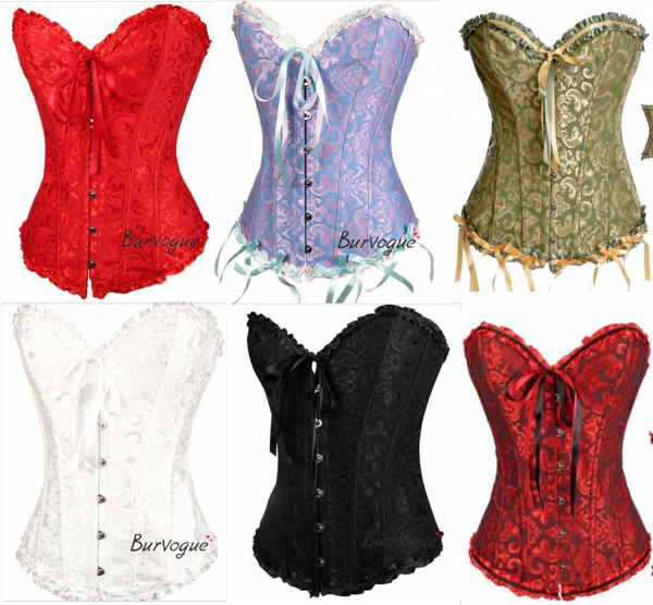 Corset Overbust Bordado com Fitas