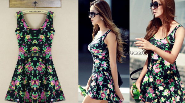 Vestido Preto Floral