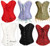 Corset Overbust Bordado com Fitas
