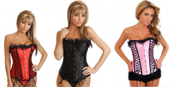 Corset Overbust com Detalhes Trançados